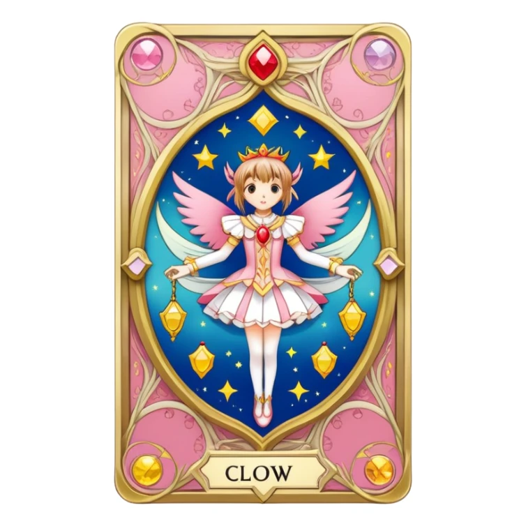 magical tarot-like card inspired by the Clow Cards from Cardcaptor Sakura sticker