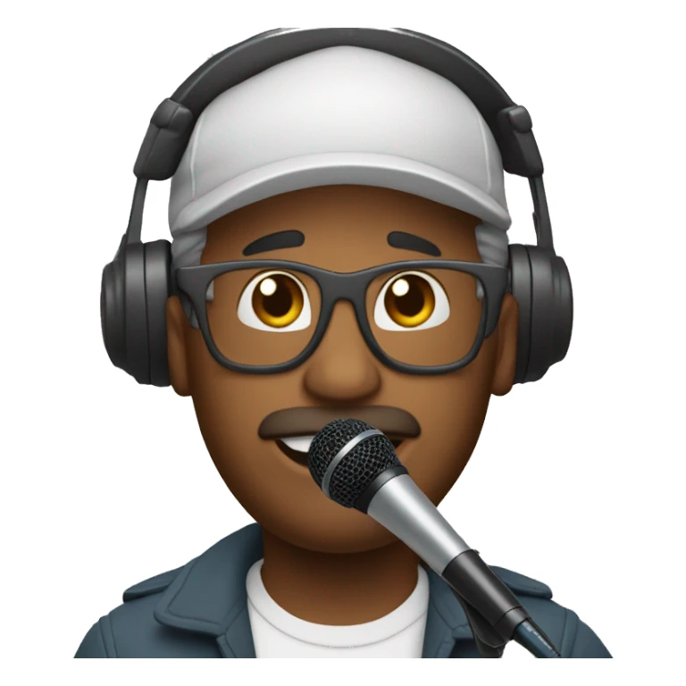 The sound engineer holds a microphone in his hands sticker