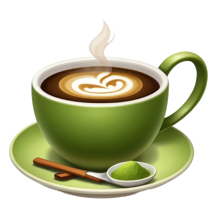 1 cup Coffee near 1 cup matcha sticker