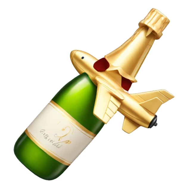 Christening Jet with bottle of champagne  sticker