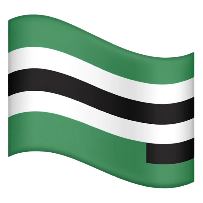 Make the flag of the Ural Republic, white, green, black sticker
