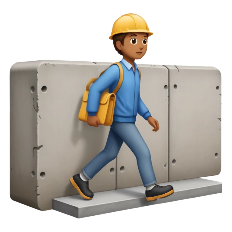 Person going around a wall or barrier instead of through it sticker