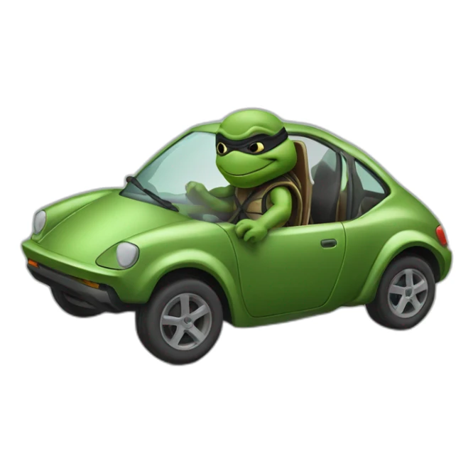 Tortue ninja dans voiture volante sticker