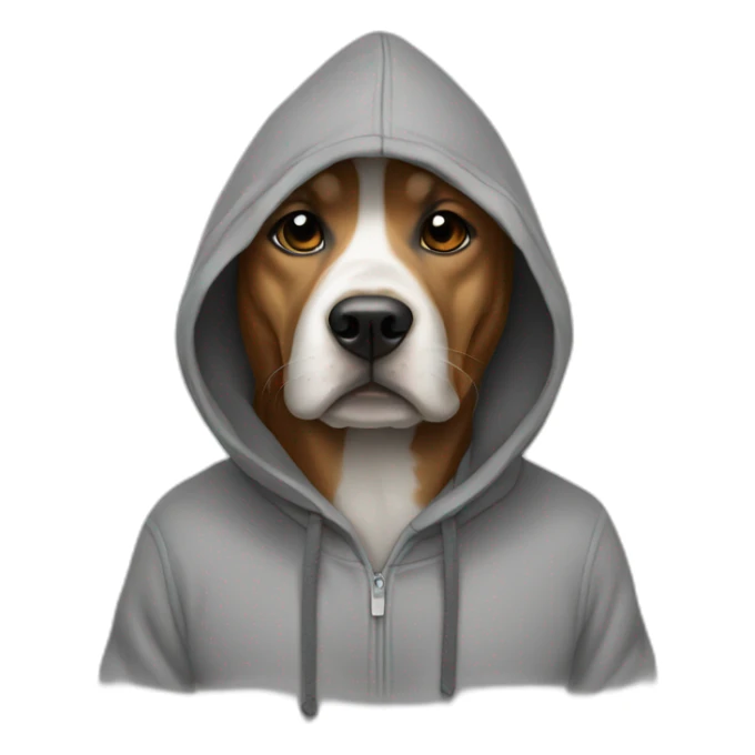 a dog wearing a hoodie  sticker