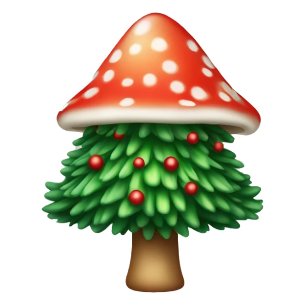 A Christmas tree, but instead of toys, fly agaric sticker