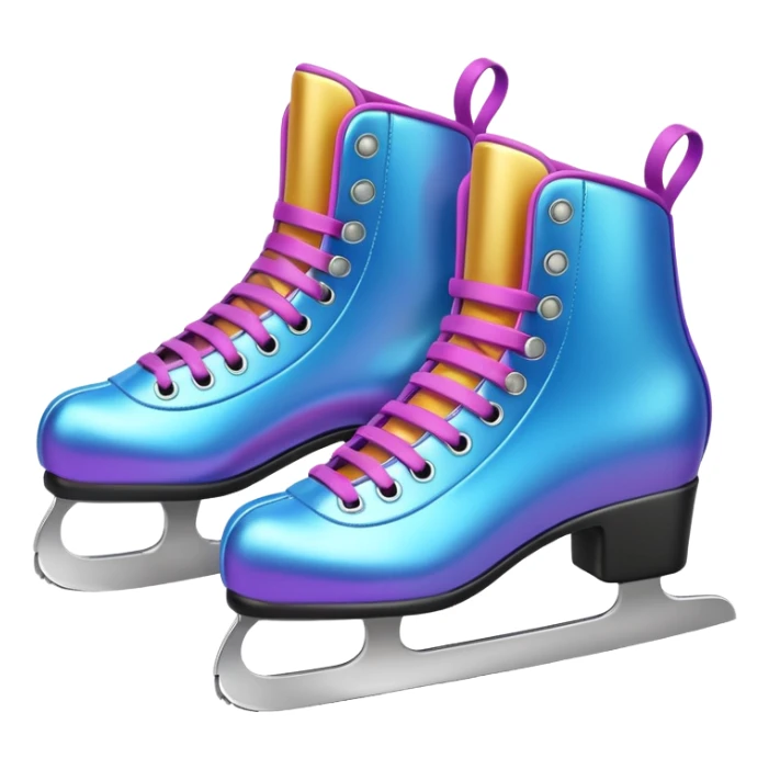 ice skates,colorful, Snow Gear,negative: character. sticker