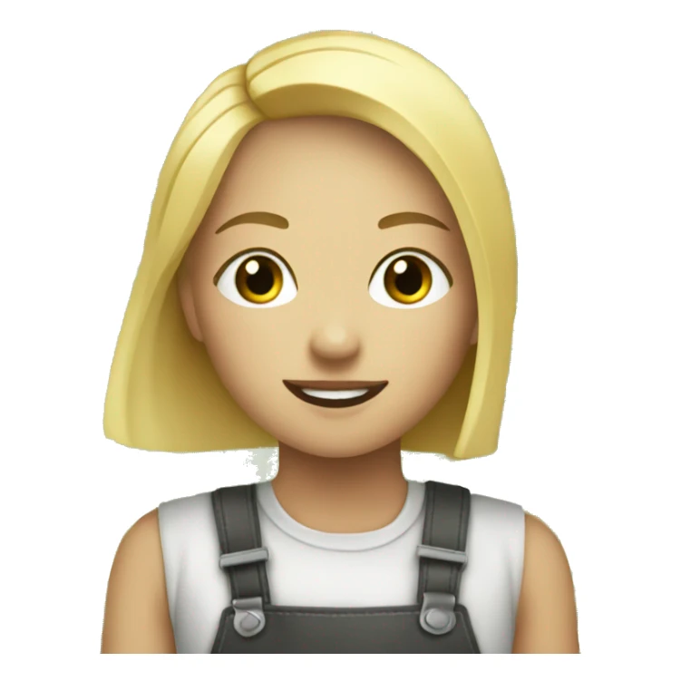 a girl with straight blonde hair eating crops sticker