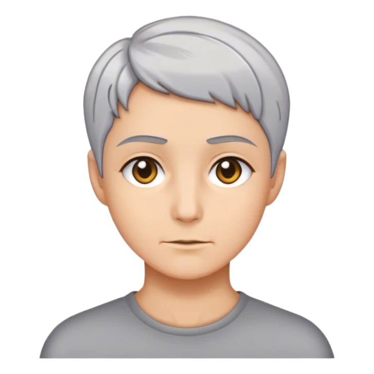 Short grey hair hazel eyes sticker