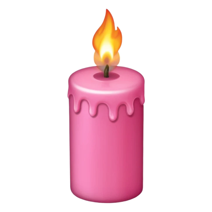 Draw a pink candle with a flame on it, seen from a bird's eye view sticker