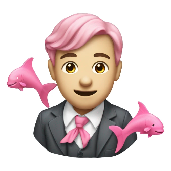 un delfino rosa con un fiocco in testa  sticker