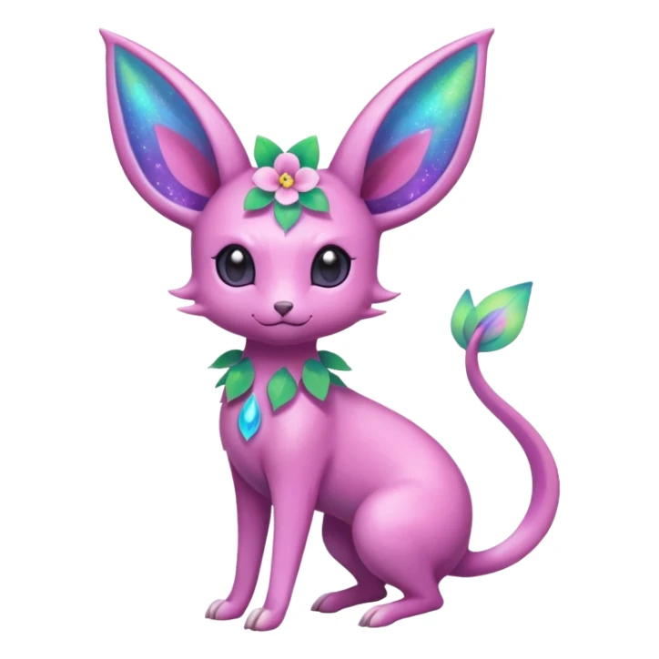 Colorful Floral-Painted Spring-Bloom Iridescent Cute Roserade-Espeon-Fakémon creature (full body) Colorful Floral-Painted Spring-Bloom Iridescent Cute Roserade-Espeon-Fakémon creature (full body) sticker