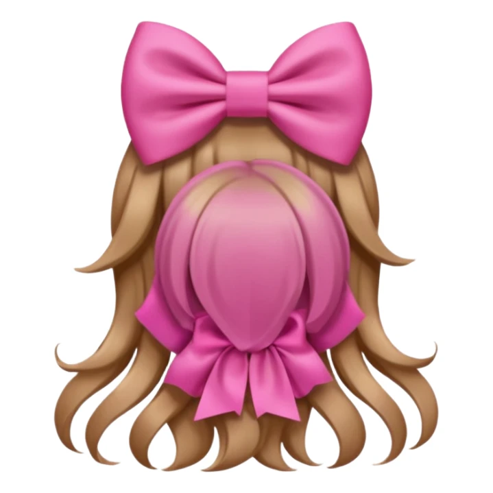hair from behind with a pink bow sticker