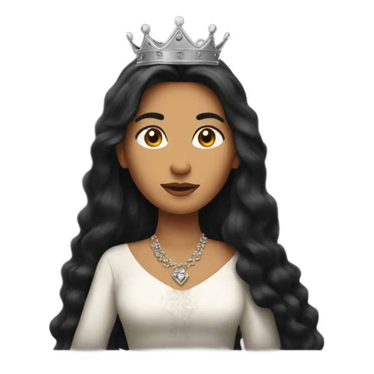 Queen with long dark hair sticker