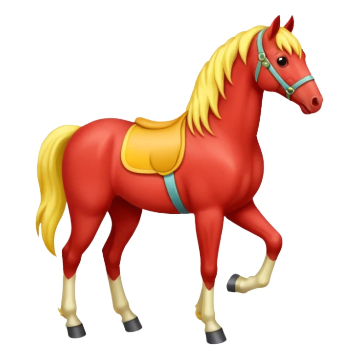 Cavalo vermelho e amarelo pastel sticker