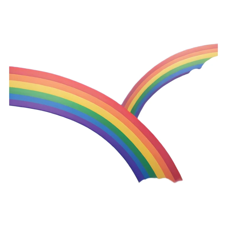 Cinematic Realistic Rainbow Emoji, Arching gracefully across the sky, with soft, glowing hues of red, orange, yellow, green, blue, indigo, and violet blending seamlessly into one another. The rainbow feels like a hopeful promise, gently illuminating the sky with a warm, uplifting glow. Soft glowing outline, capturing the essence of joy, hope, and vibrant color in a stunning rainbow! sticker