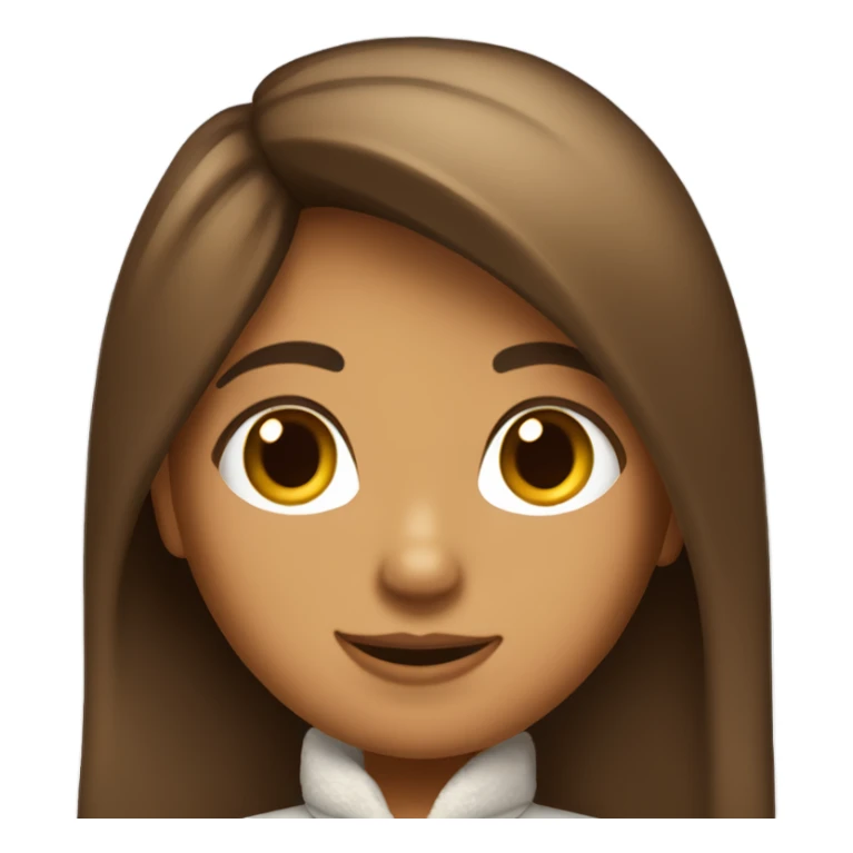 chica blanca pelo marrón oscuro y liso  sticker