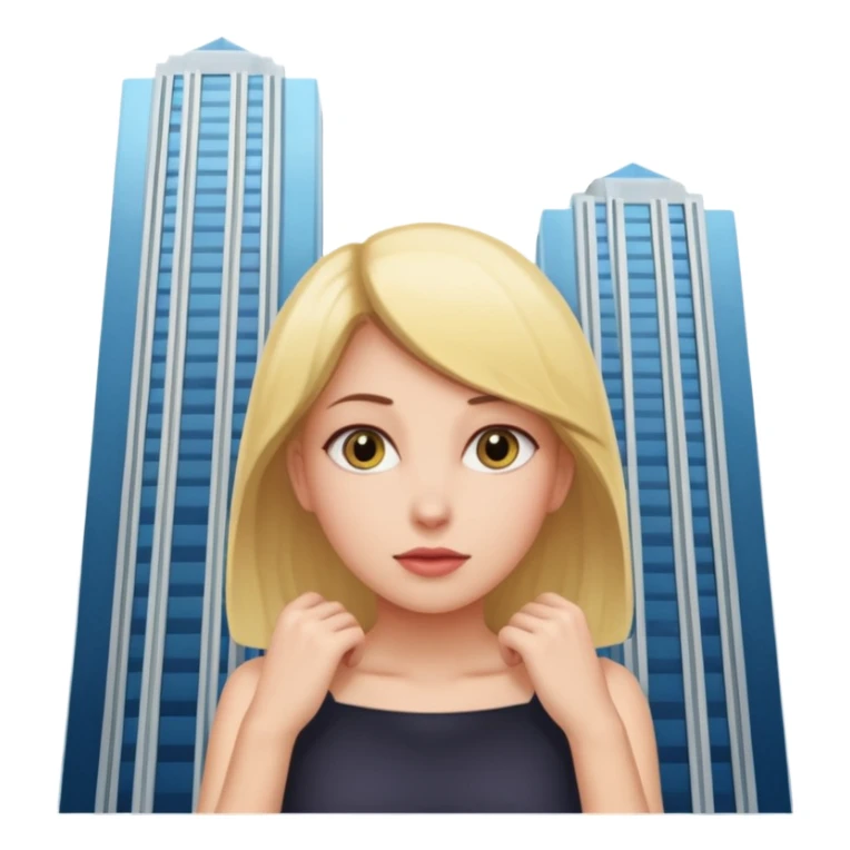 a giantess peeking out from behind a skyscraper to the viewer sticker