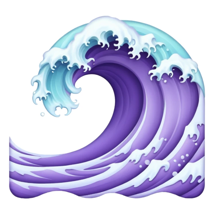 Realistic Pastel purple sea wave sticker