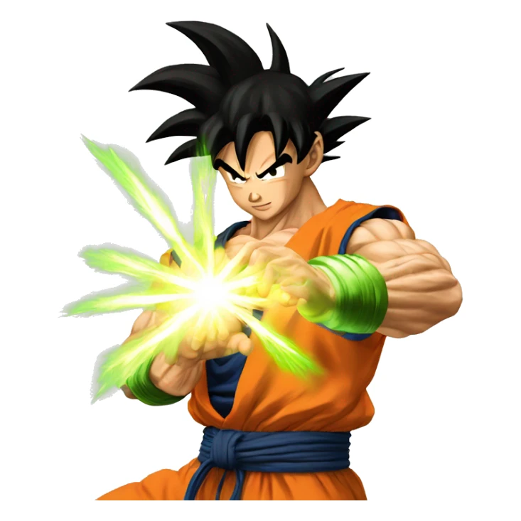 Goku kamehameha green sticker