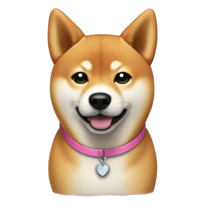 shiba inu gazing at viewer pink nose sticker