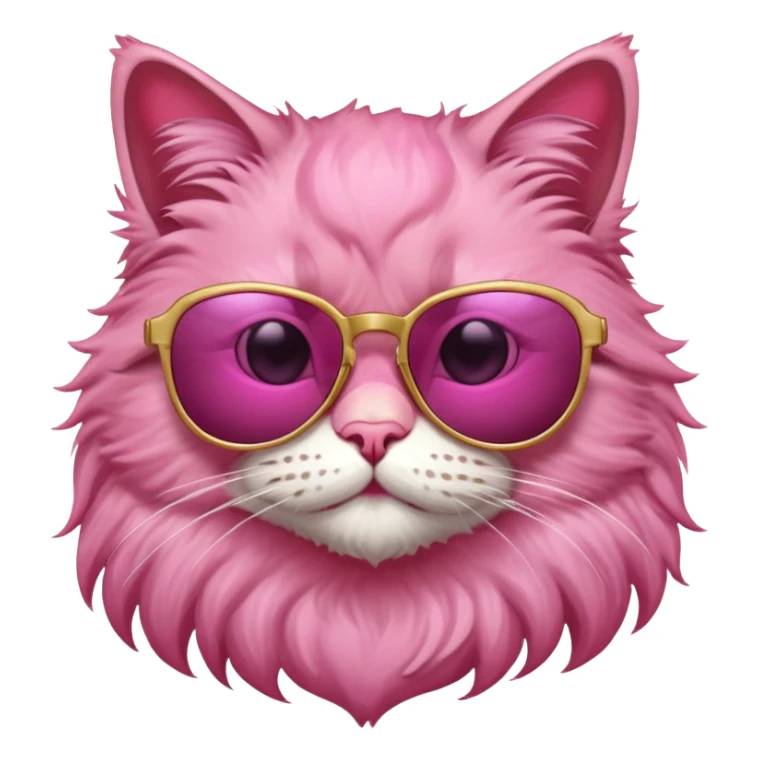 noble selfesteen pink hairy cat sunglases sticker