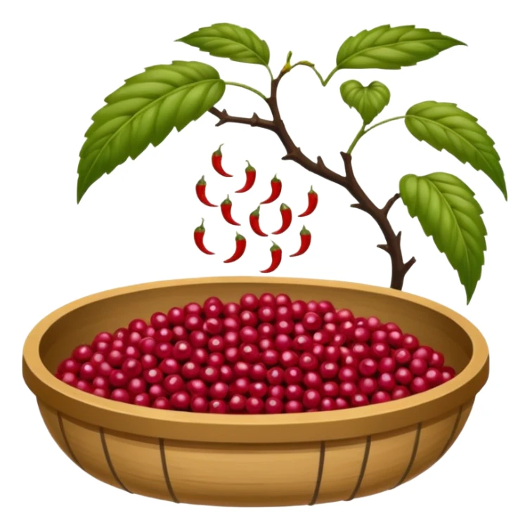 Un tamis avec des trous pour séparer les épicarpes des baies de sichuan des graines noires sticker