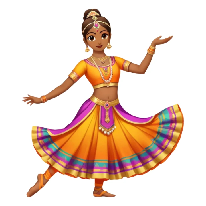 person performing Indian classical dance, colorful costume sticker