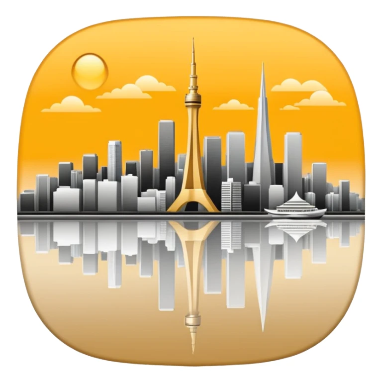 Create a tech founders day logo for japan using the tokyo and san francisco skyline  sticker