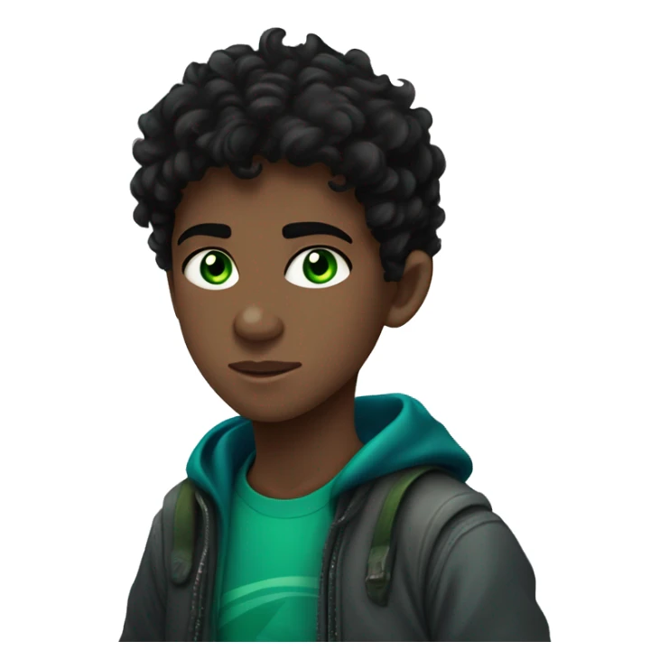Percy Jackson in the Lightning Theif who is a boy with green and blue eyes, ADHD, black hair, fair skin sticker