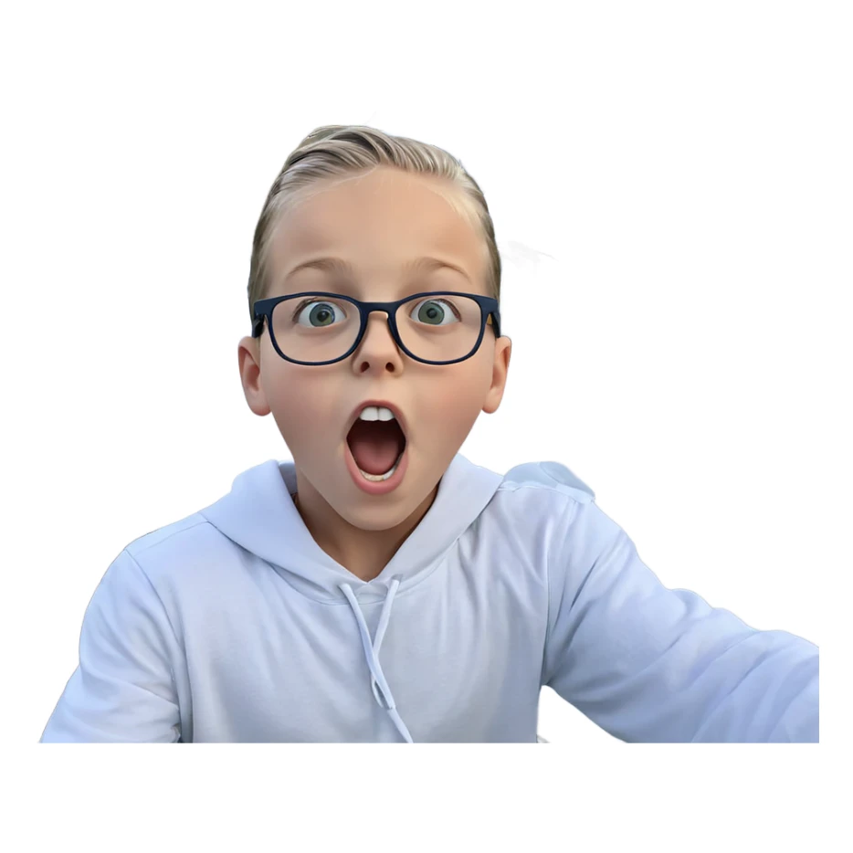 boy with glasses outdoors sticker