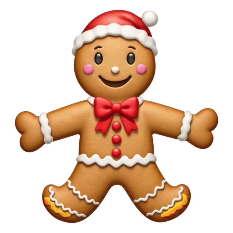 Christmas cookie with arms and legs and red bow on her head sticker