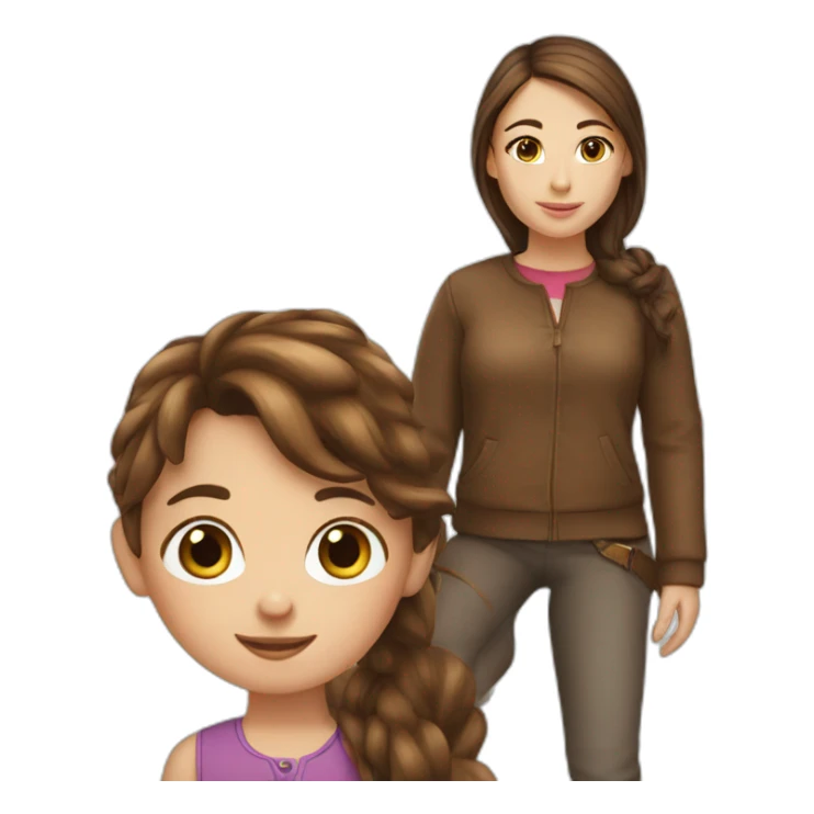 Brown haired Girl and spotted horse sticker