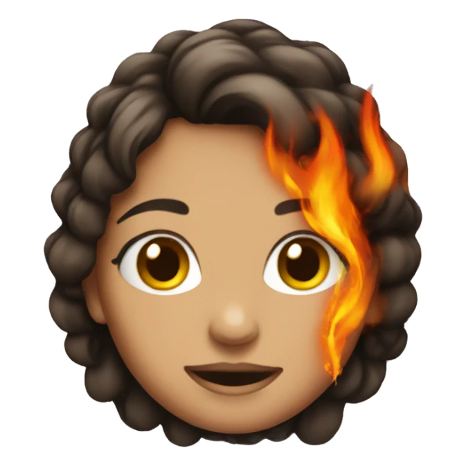 Girl with made of fire sticker