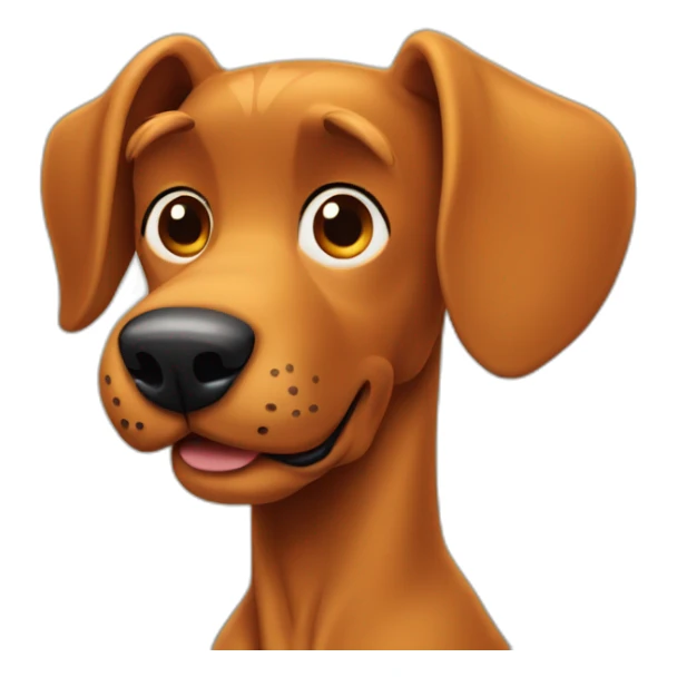 scooby doo dog with red hair and bangs sticker