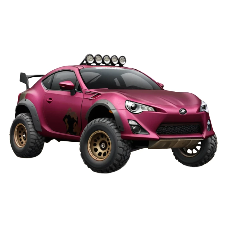 Distressed rusty old Extended wheelbase 2013 scion fr-s dark black cherry off road 4wd monster Baja dessert stadium racer  sticker