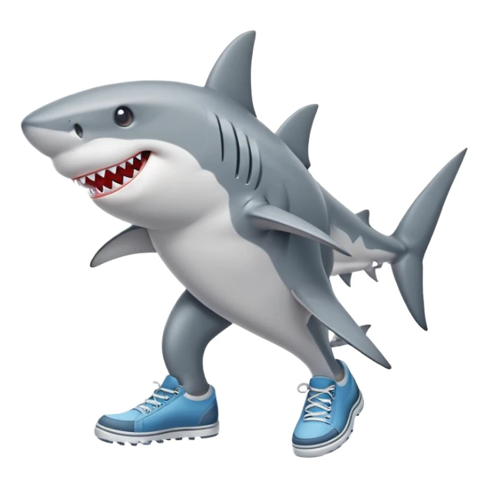 Shark wearing shoes with 2 legs sticker