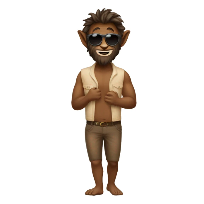 Faun with sunglasses. Full body emoji  sticker