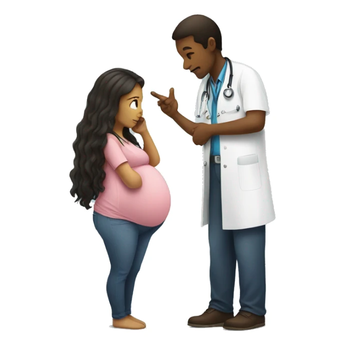 pregnant girl talking to a doctor sticker