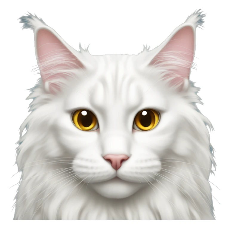 White Maine Coon with heart eyes sticker