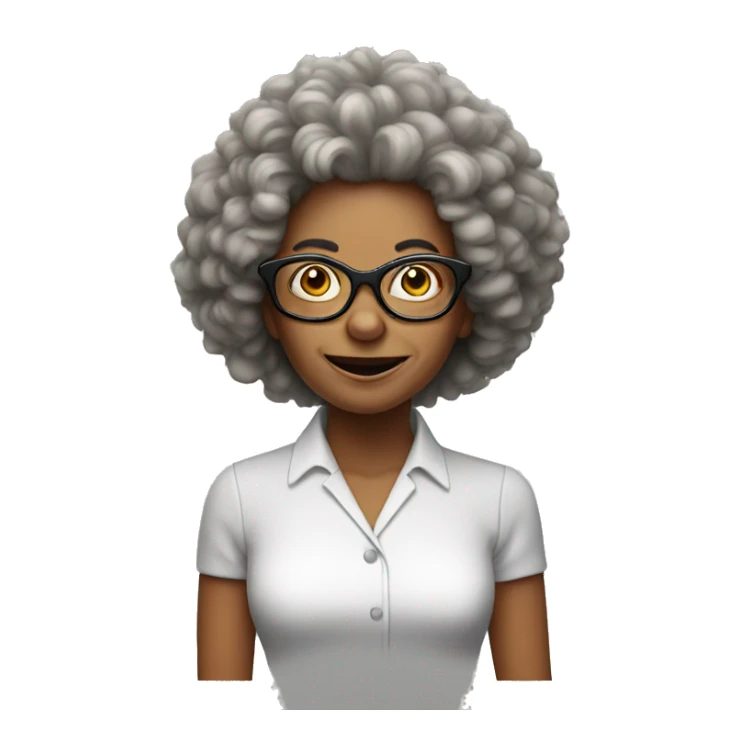 Crazy lady with big hair and glasses sticker