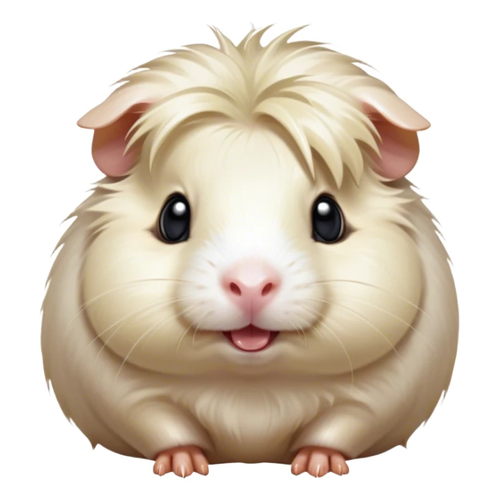 Cinematic Comical White Guinea Pig Portrait Emoji, Head tilted dramatically with an exaggeratedly amused expression, featuring a glossy, pristine white fur with an adorably scrunched face, wide, expressive dark eyes filled with playful disbelief, Simplified yet hilariously expressive features, highly detailed, glowing with a slightly sassy glow, high shine, dramatic yet playful, stylized with an air of cheeky mischief, bright and endearing, soft glowing outline, capturing the essence of a spirited and over-the-top guinea pig, so meme-worthy it feels like it could side-eye its way into internet fame instantly! sticker