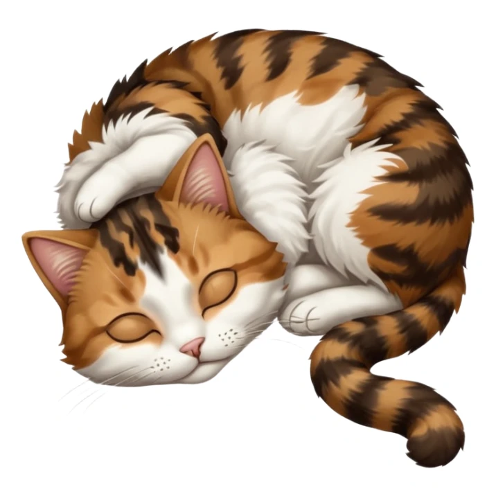 dark brown tabby and white cat sleeping rolled over and upside down sticker