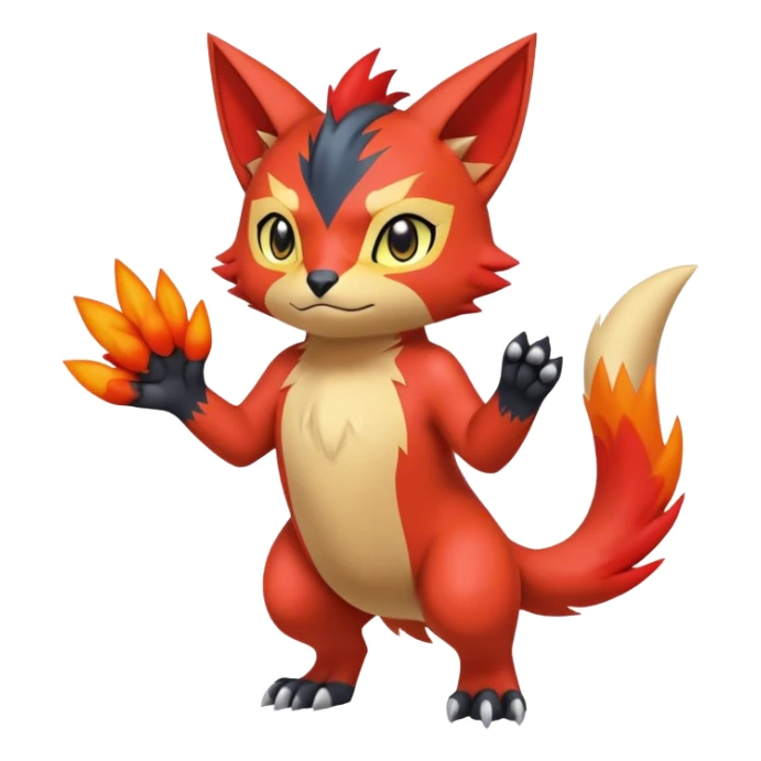  Quilava-Litten-Digimon-hybrid full body sticker