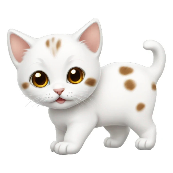 white kitten with little brown spots sticker