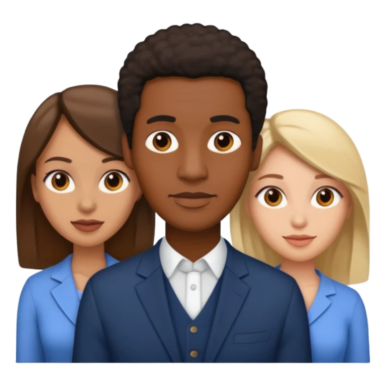 Black man with two women sticker