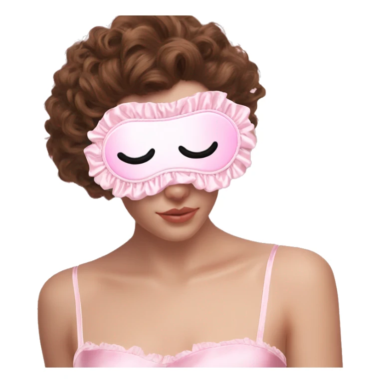 Light pink Frilly satin sleep mask no eyes sticker