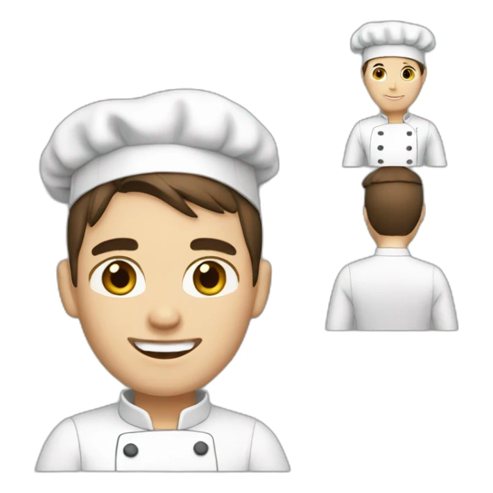 Male Chef, White skin color, short brown hair sticker