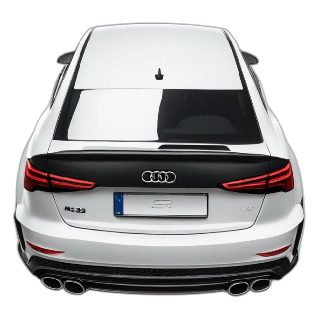 White Audi rs3 black facelift showroom photo sticker