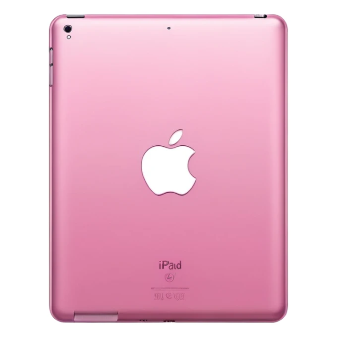  pink iPad (Apple tablet) with sleek metallic finish, minimal and modern design, soft reflections, isolated on transparent background, realistic style" sticker