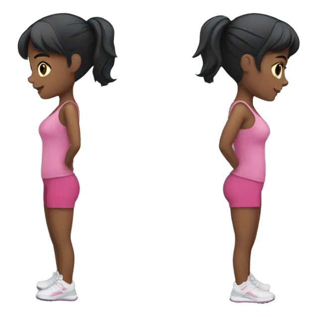 Girl with short black hair working out sticker
